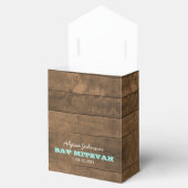 Barnwood Lights Blauwgroen Bat Mitzvah Favor Box Bedankdoosjes (Geopend)