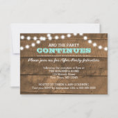 Barnwood Lights Blauwgroen na Party Invitation Kaa Kaart (Voorkant)