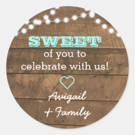 Barnwood Lights Blauwgroen Sweet Treat Bag Sticker