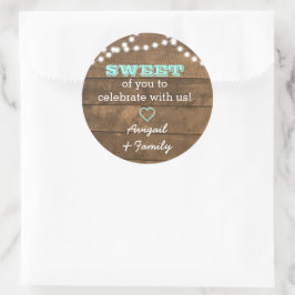 Barnwood Lights Blauwgroen Sweet Treat Bag Sticker