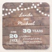 Barnwood Lights Diamond gepersonaliseerd Jubileum Kartonnen Onderzetters (Voorkant)