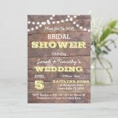 Barnwood Lights Geel Vrijgezellenfeest Kaart (Staand voorkant)