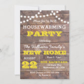 Barnwood Lights Gold Housewarming uitnodiging (Voorkant)