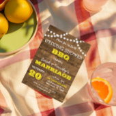 Barnwood Lights Gold Wedding Party SM Uitnodiging