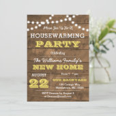 Barnwood Lights Golden Housewarming Invitation Kaart (Staand voorkant)