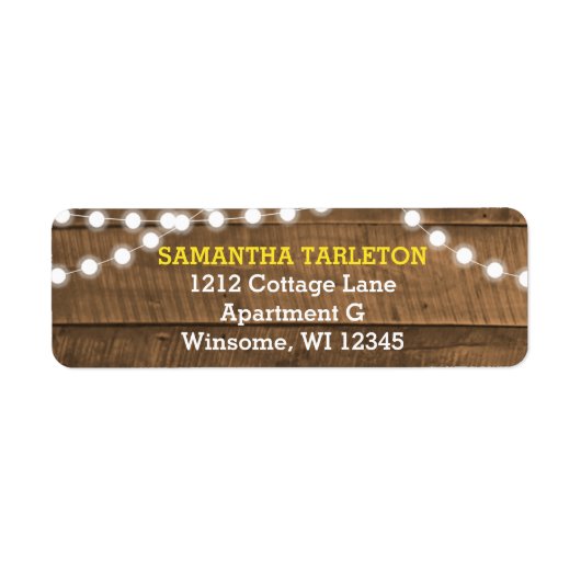 Barnwood Lights Goud Adres Etiket (Voorkant)