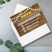 Barnwood Lights Goud Bruiloft RSVP Kaart