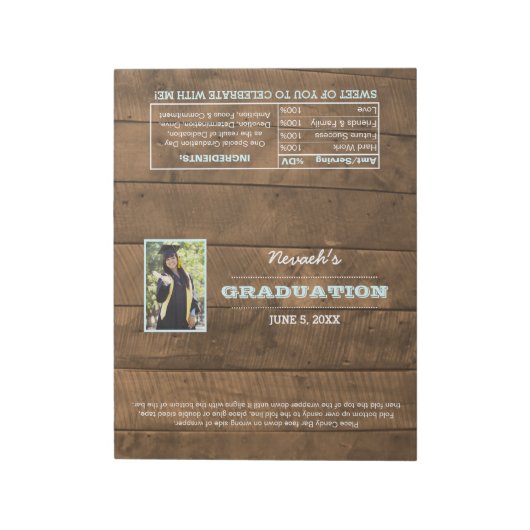 Barnwood Lights Graduation Favor Candy Wrappers Notitieblok (Linkerzijde)