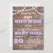 Barnwood Lights Lavendel Baby shower Kaart (Voorkant)