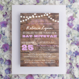 Barnwood Lights Lila Bat Mitzvah Uitnodiging