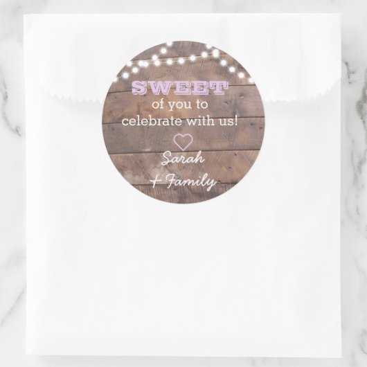 Barnwood Lights Lila Sweet Treat Bag Sticker (Tas)