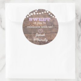 Barnwood Lights Lila Sweet Treat Bag Sticker