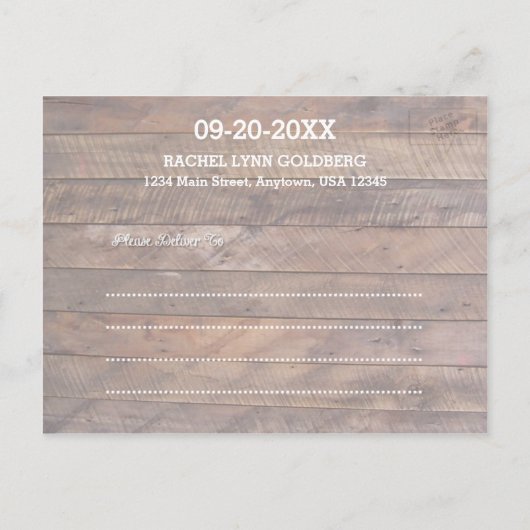 Barnwood Lights Pink Bat Mitzvah Save the Date Aankondigingskaart (Achterkant)