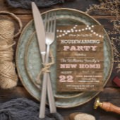 Barnwood Lights Pink Housewarming uitnodiging