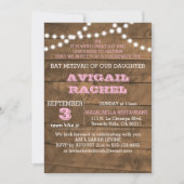 Barnwood Lights Roze B"H Bat Mitzvah Uitnodiging (Voorkant)