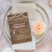 Barnwood Lights Roze B"H Bat Mitzvah Uitnodiging