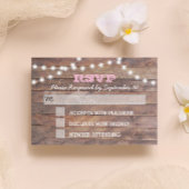 Barnwood Lights Roze Bat Mitzvah RSVP-kaart RSVP Kaartje