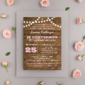 Barnwood Lights Roze Bevestiging Uitnodiging