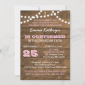 Barnwood Lights Roze Bevestiging Uitnodiging (Voorkant)