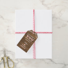 Barnwood Lights Roze Bruiloft Dank u Cadeau Labels Cadeaulabel