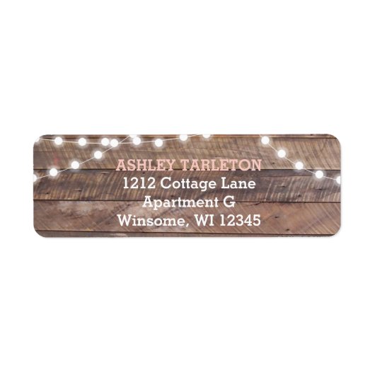 Barnwood Lights Roze Etiket (Voorkant)