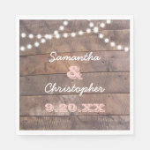 Barnwood Lights Roze gepersonaliseerd Servetten (Voorkant)