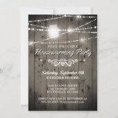 Barnwood Lights Rustic Housewarming Party Kaart (Voorkant)