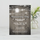 Barnwood Lights Rustic Housewarming Party Kaart (Staand voorkant)