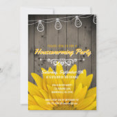 Barnwood Lights Rustic Sunflower Housewarming Kaart (Voorkant)