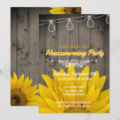 Barnwood Lights Rustic Sunflower Housewarming Kaart (Voorkant / Achterkant)