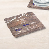 Barnwood Lights Saffier Gepersonaliseerd Jubileum Kartonnen Onderzetters (Schuin)