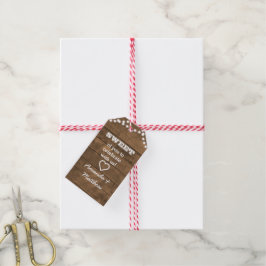 Barnwood Lights Witte Tekst Gift of Favor Tag Cadeaulabel