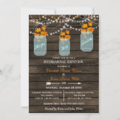 Barnwood, mason jar Herfst repetitief diner nodigt Kaart (Voorkant)