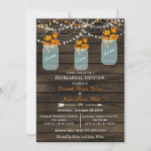 Barnwood, mason jar Herfst repetitief diner nodigt Kaart (Voorkant)