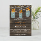 Barnwood, mason jar Herfst repetitief diner nodigt Kaart (Staand voorkant)