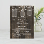 Barnwood mason jar rustic vrijgezellenfeest kaart (Staand voorkant)