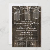 Barnwood mason jar rustige huiswarmingsnodigt uit kaart (Voorkant)