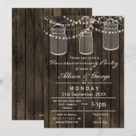 Barnwood mason jar rustige huiswarmingsnodigt uit kaart