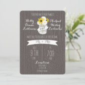 Barnwood & Mason Jar Wildflower Wedding Kaart (Staand voorkant)