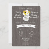 Barnwood & Mason Jar Wildflower Wedding Kaart (Voorkant)