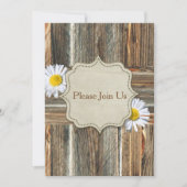 Barnwood met Daiseys nodigde Sjabloon uit Kaart (Voorkant)