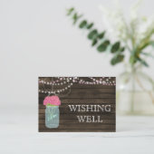 Barnwood metselaar potten, roze bloemen die goed w informatiekaartje (Staand voorkant)