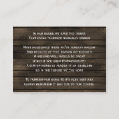 Barnwood metselaar potten, roze bloemen die goed w informatiekaartje (Achterkant)