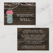 Barnwood metselaar potten, roze bloemen die goed w informatiekaartje (Voorkant / Achterkant)