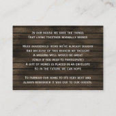 Barnwood metselaar potten vallen bladeren wensend  informatiekaartje (Achterkant)