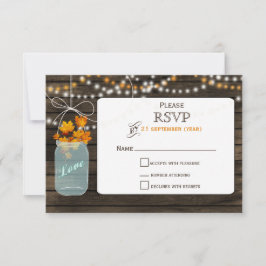 Barnwood metselaar val bruiloft RSVP 3.5 x 5