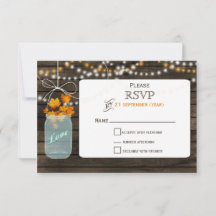 Barnwood metselaar val bruiloft RSVP 3.5 x 5