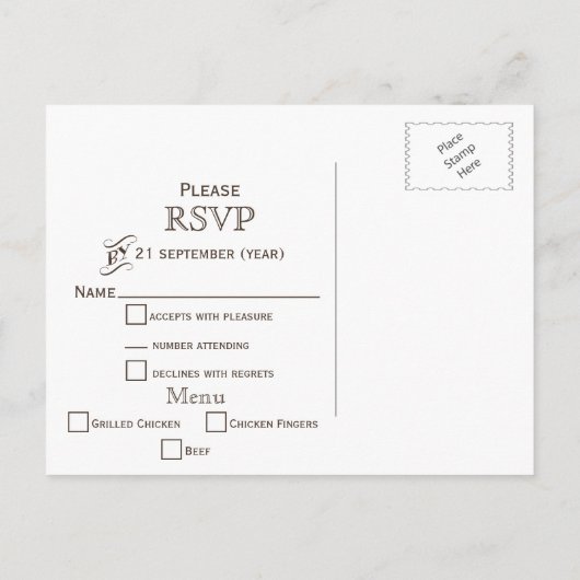 Barnwood metselaarpotten herfst bruiloft RSVP Uitnodiging Briefkaart (Achterkant)