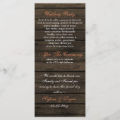 Barnwood metselaarpotten, koraal bloemen programma programmakaart (Achterkant)