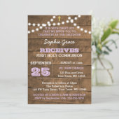 Barnwood ontsteekt Lila eerste communie Kaart (Staand voorkant)